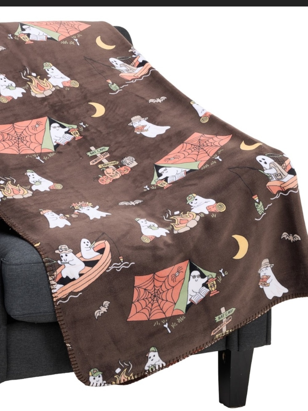 Isaac Mizrahi New York Ghosts Camping Reversible Throw Blanket - 50x70"